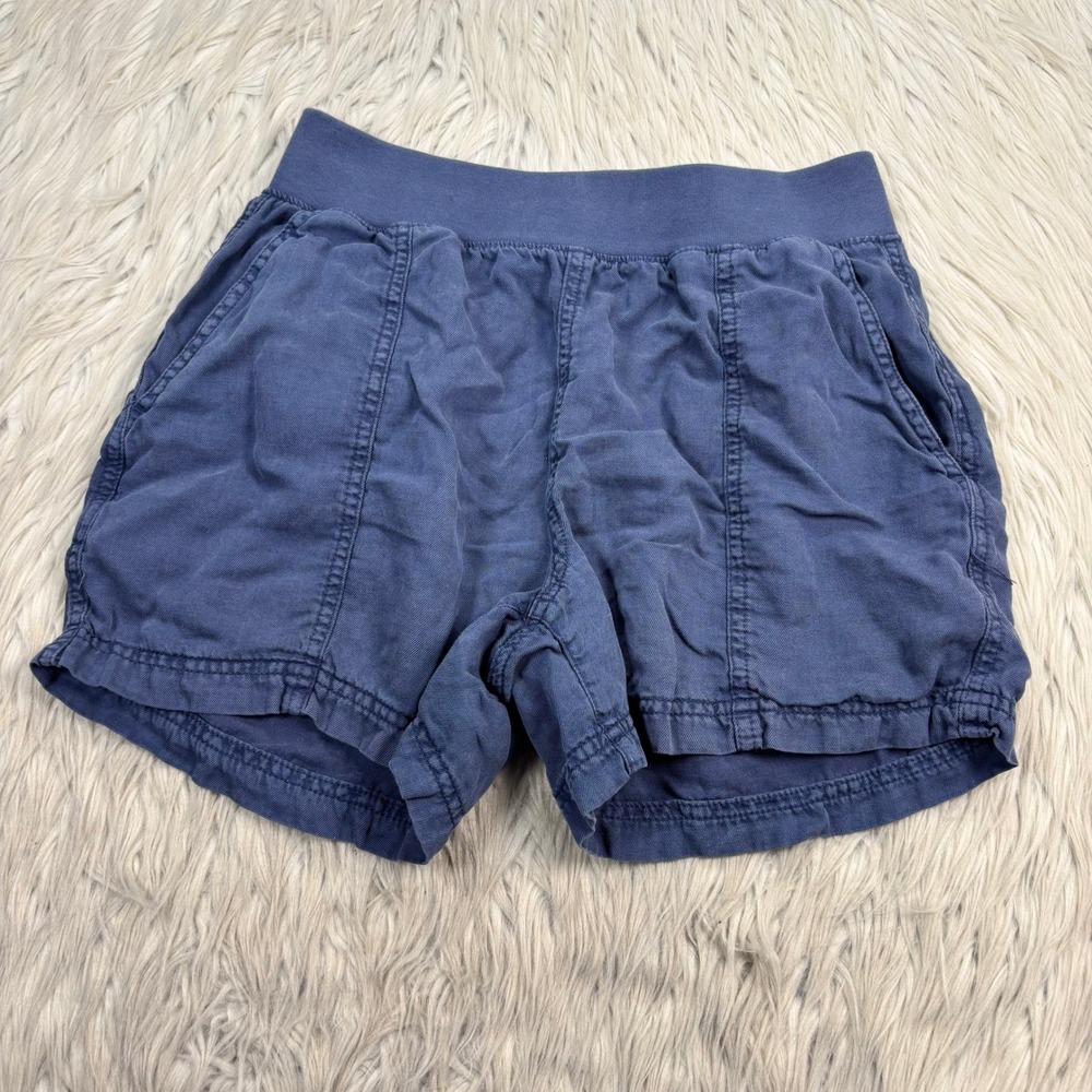 Faherty Women's XS Blue Pull On Arlie Short Linen Tencel Casual Preppy Comfort